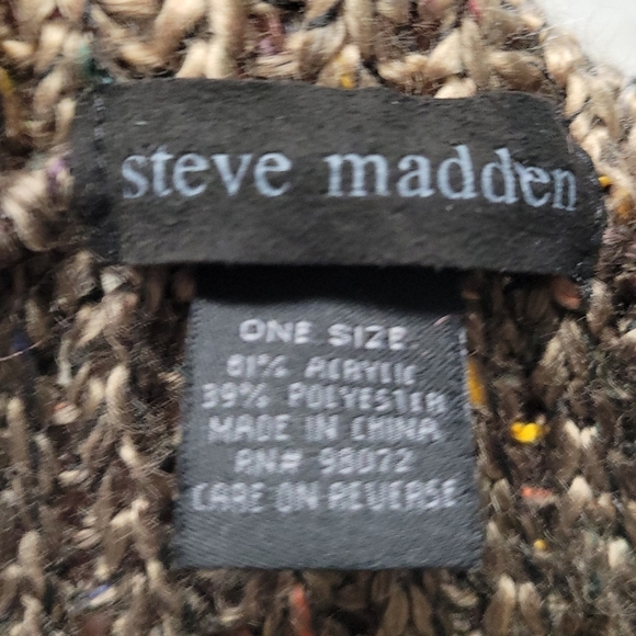 Steve Madden Knit Style Brown With Multi Color Thread Infinity Scarf - Picture 5 of 8